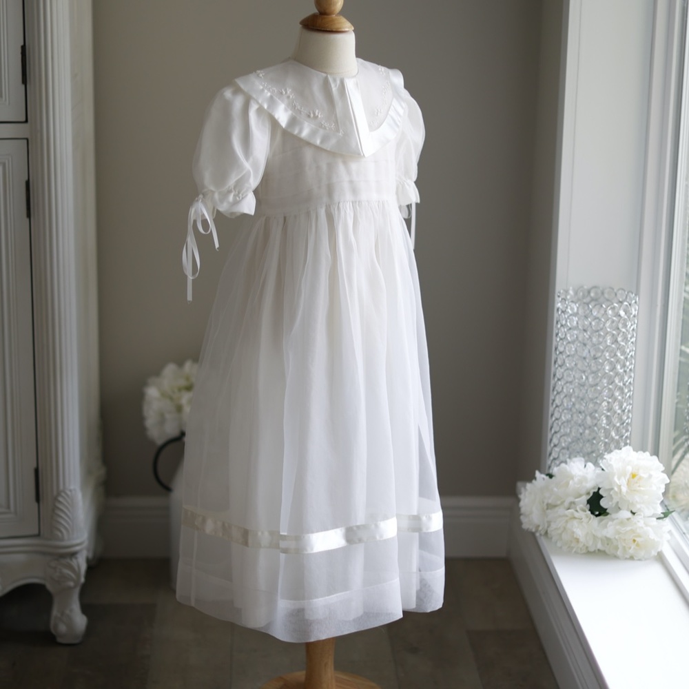 Strasburg Dress Off White/Ivory Organza Heirloom Flower Girl Special Occasion